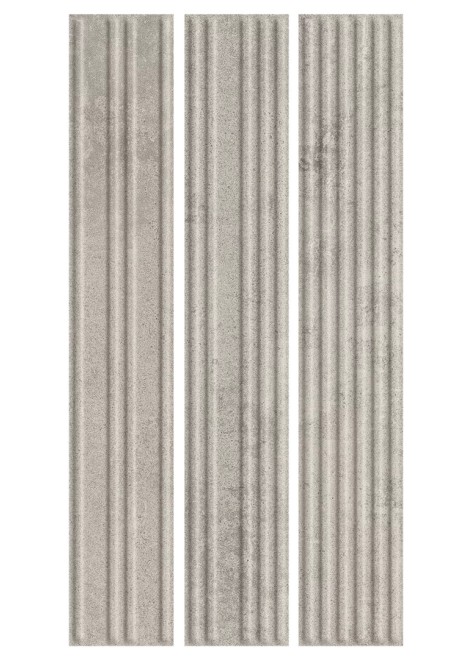 Fasádní Lamela Obklad Carrizo Grey Struktura Stripes Mix Mat 6,6x40
