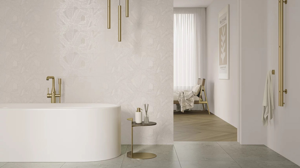 Elegantní keramické bílé obklady Puris