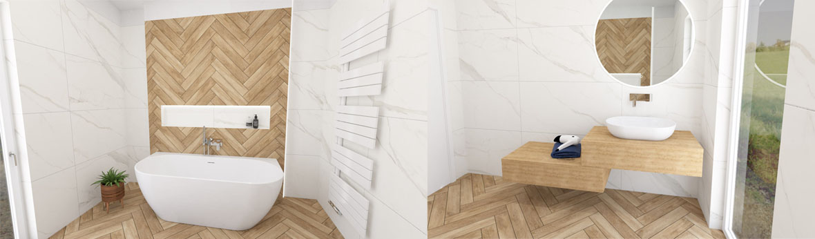 Grafický návrh koupelny zdarma - imitace mramoru