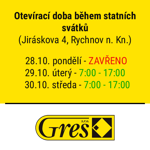 Otevírací doba během svátků v říjnu