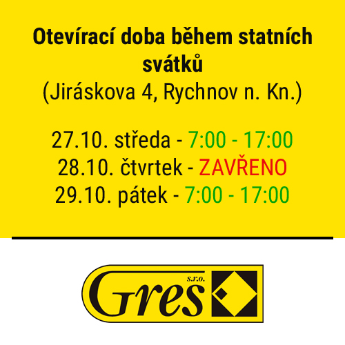 Otevírací doba během svátků v říjnu