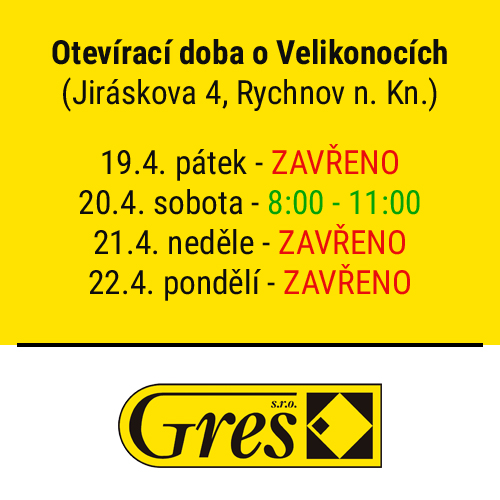 Otevírací doba o Velikonocích