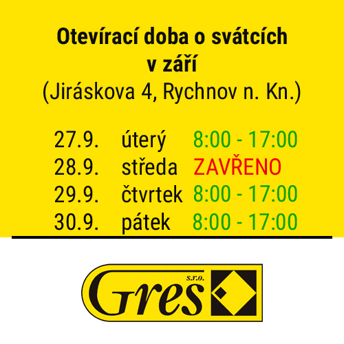 Otevírací doba během svátků v září