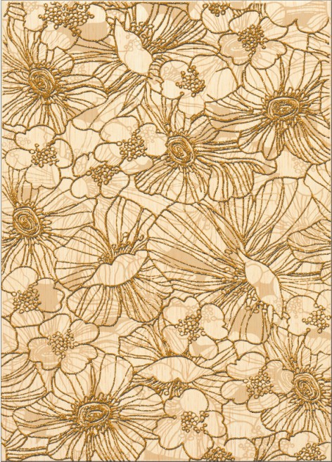 Dekorace Flores Cream Gold 25x35