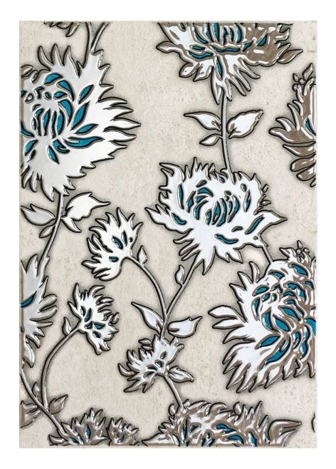 Dekorace Gris Flower Turkus 25x36