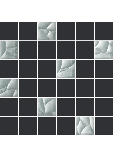 Mozaika Dekorace Esten Silver/Grafit Řez. K.4,8x4,8 29,8x29,8