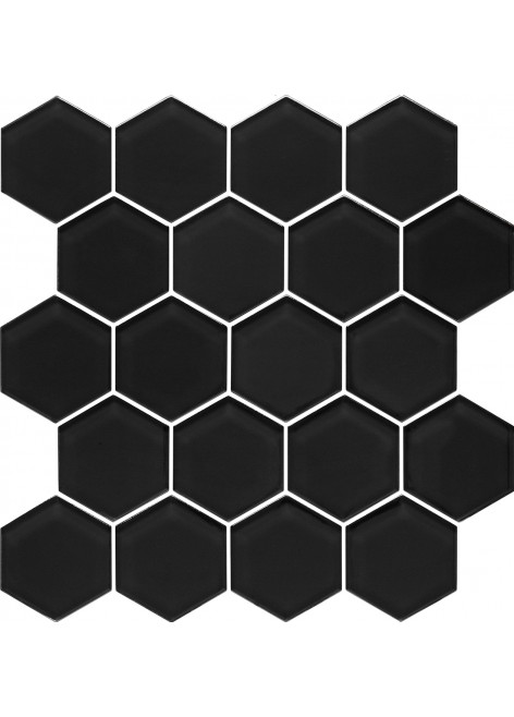 Mozaika Universální Sklo Nero Heksagon 25,8x28