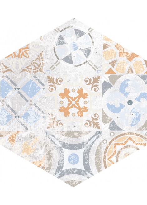 Dlažba Flamenco FLM12 L-LCD Grey Natural Hexagon Dekor 33x28