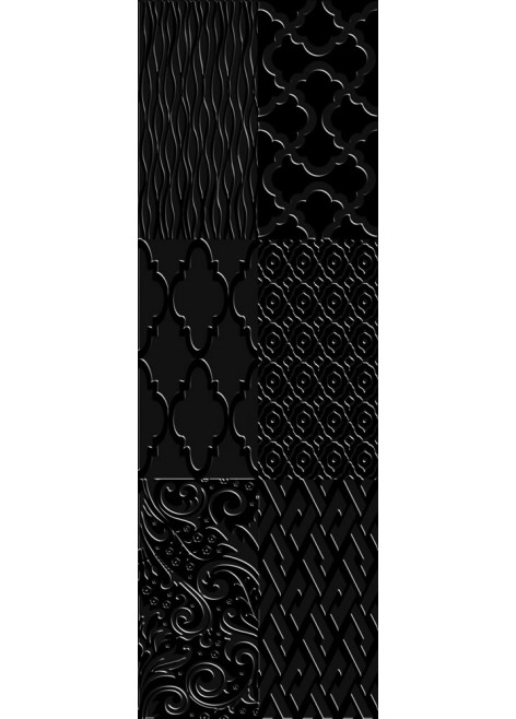 Dekor Black Sturktura 60x20