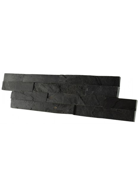 Kamenný obklad z břidlice Black Horse Soft 10x40 cm