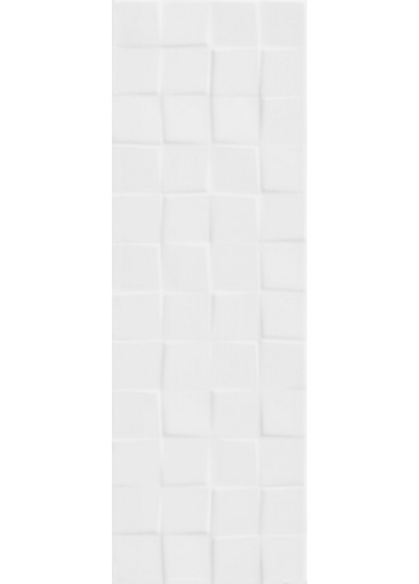 Obklad Simple Art White Glossy Structure Cube 20x60