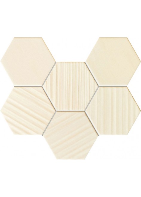 Dekor Horizon Hex Ivory Mozaika 28,9x22,1