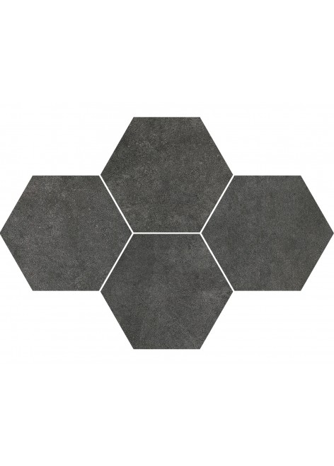 Dlažba Qubus Antracite Mosaic Hexagon 40,8x28,3