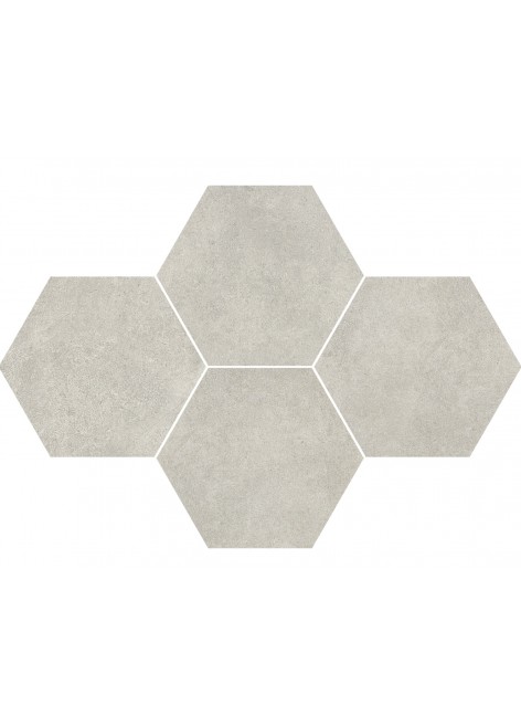 Dlažba Qubus White Mosaic Hexagon 40,8x28,3