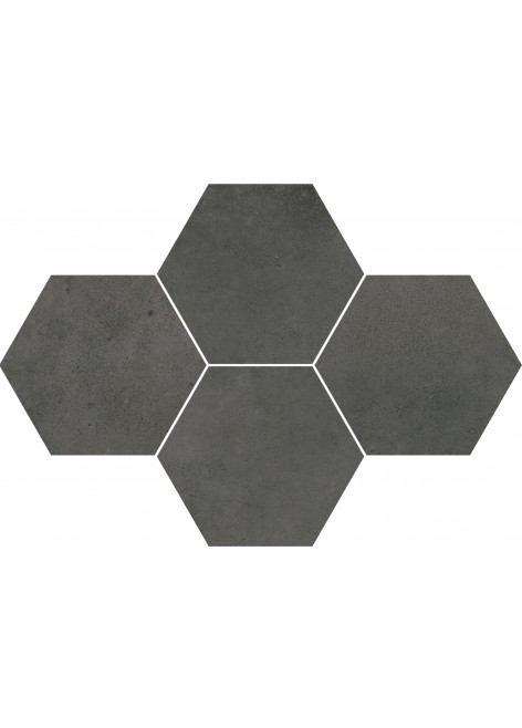 Dlažba Maxima Dark Grey Mosaic Hexagon 40,8x28,3