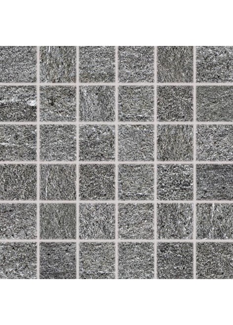 Dlažba RAKO Quarzit DDM06738 mozaika (5x5) tmavě šedá 30x30