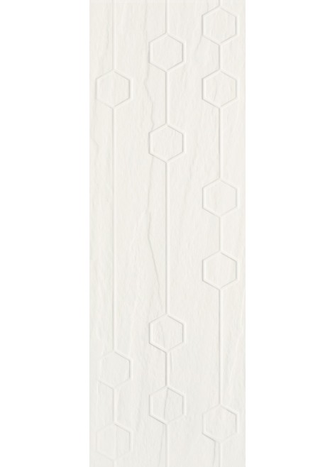 Obklad Titanium Bianco Heksagon Struktura Rekt. 75x25