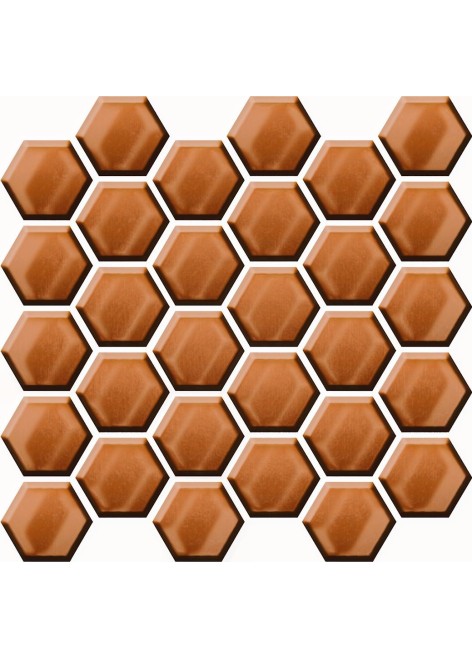 Dekor Cesaria Copper Glass Hexagon Glossy Mosaic 25x25,8