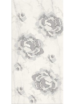 Dekor Textile Flower White Inserto Flower 29,7x60