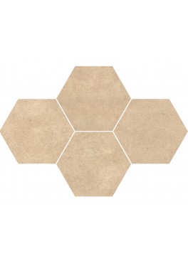 Dlažba Qubus Beige Mosaic Hexagon 40,8x28,3