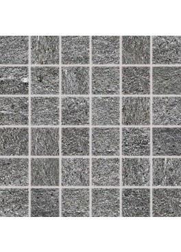 Dlažba RAKO Quarzit DDM06738 mozaika (5x5) tmavě šedá 30x30